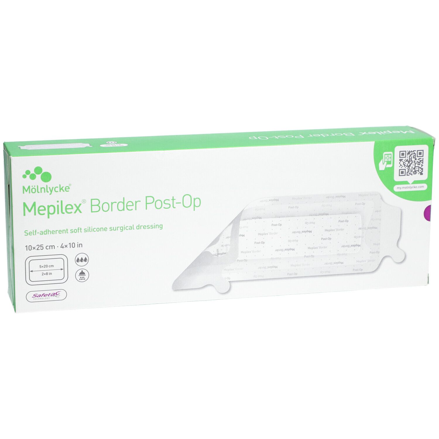 MÖLNLYCKE Mepilex® Border Post-Op - Pansement post-opératoire auto-fixant siliconé 10 x 25 cm