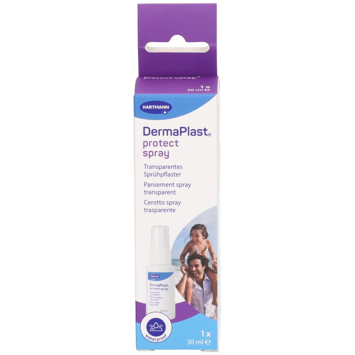 Produktverpackung. Verpackung mit Produktname und Logo. 30 ml.