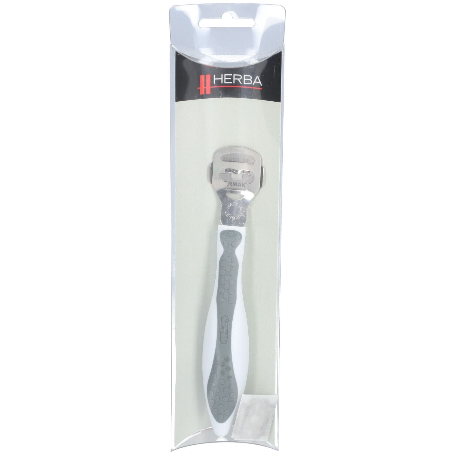 HERBA Râpe à callosités Softtouch poignée ergonomique gris