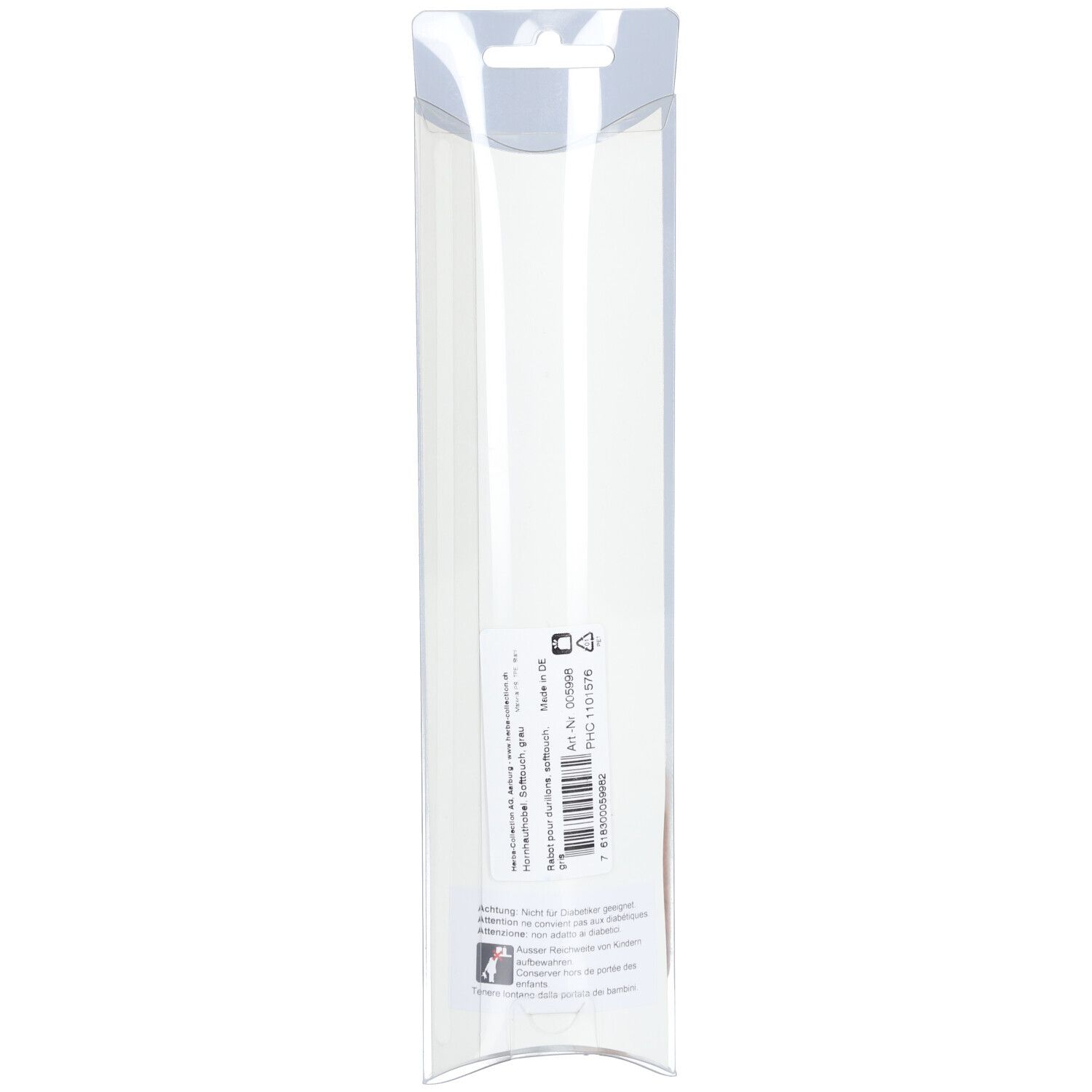 HERBA Râpe à callosités Softtouch poignée ergonomique gris