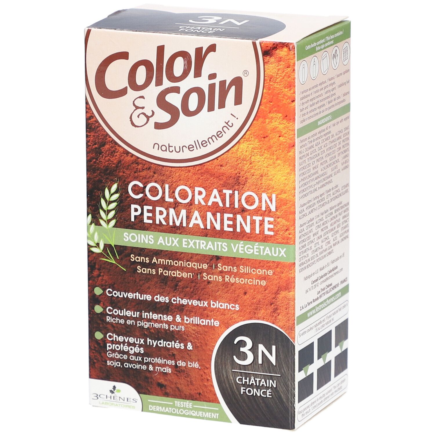 Les 3 Chênes® Color & Soin Bio-Haarfarbe 5GM - Hellbraun