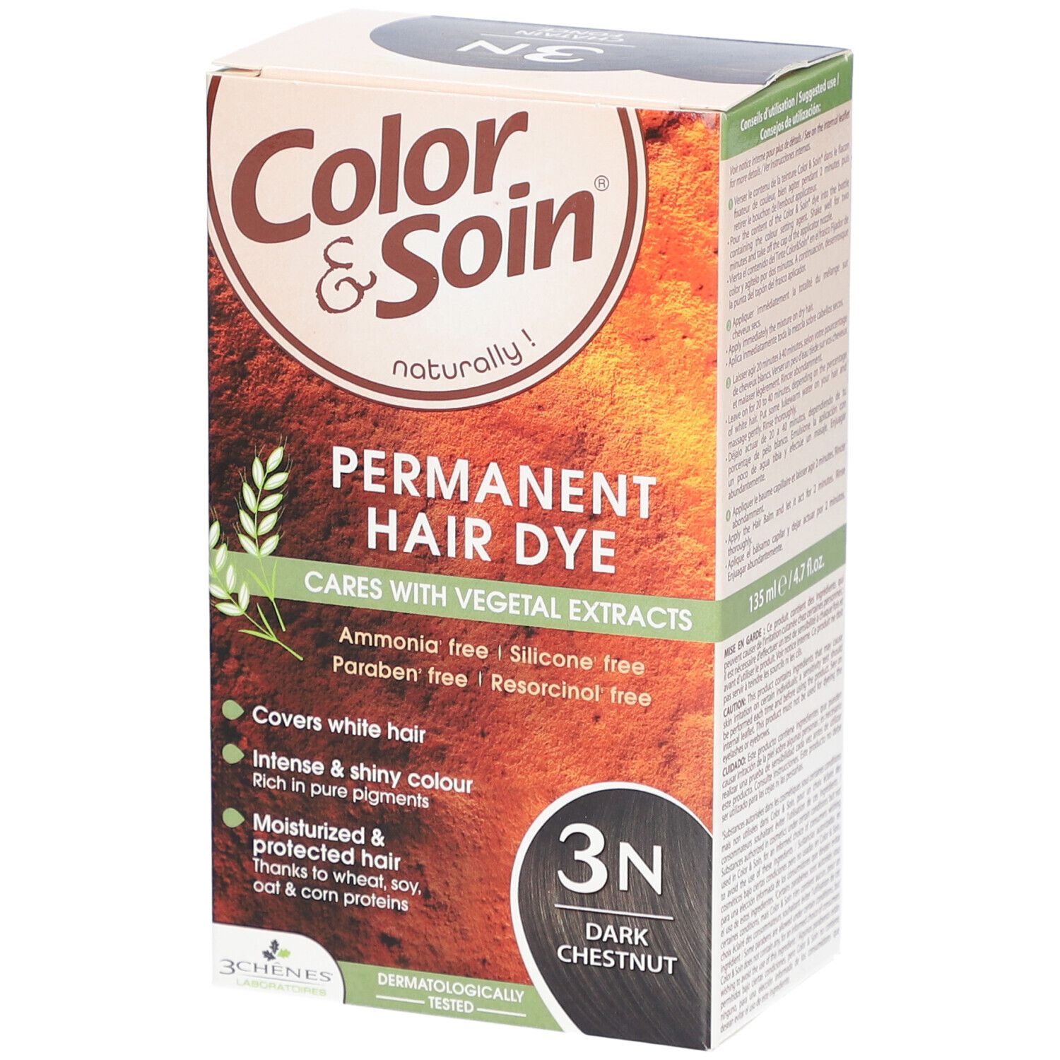 Les 3 Chênes® Color & Soin Bio-Haarfarbe 5GM - Hellbraun