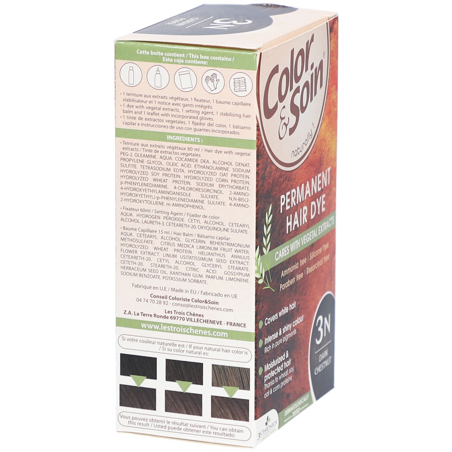Les 3 Chênes® Color & Soin Bio-Haarfarbe 5GM - Hellbraun