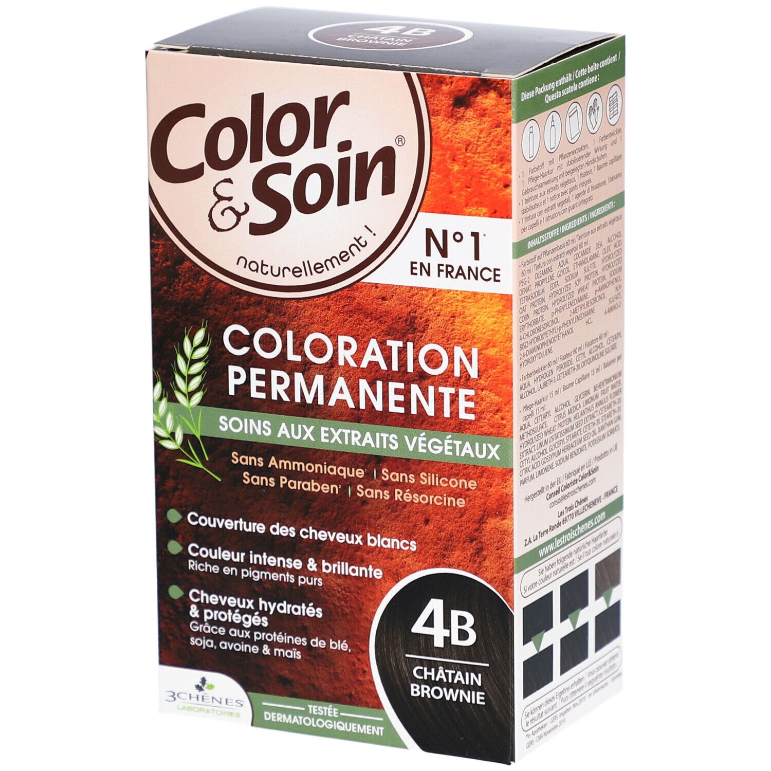 Color & Soin® Dauerhafte Haarfarbe 4B Kastanienbraun