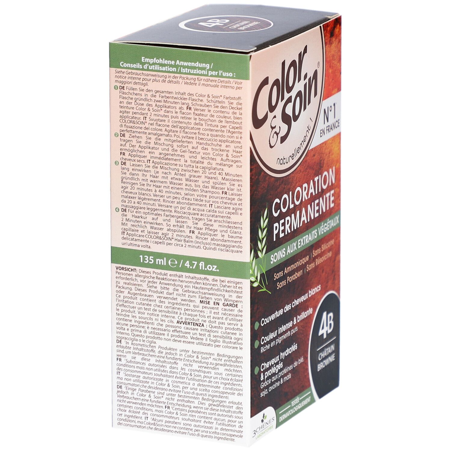 Color & Soin® Dauerhafte Haarfarbe 4B Kastanienbraun