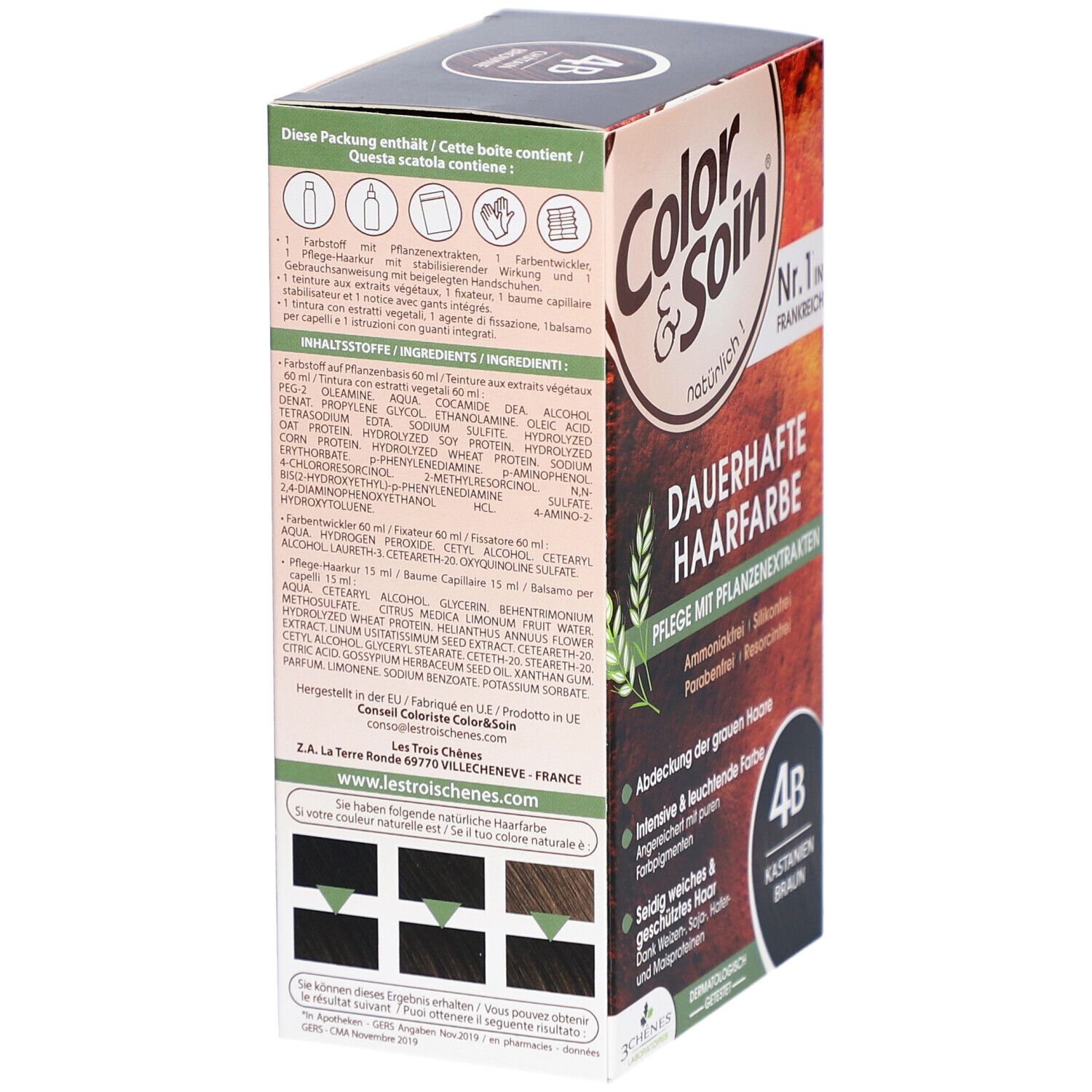 Color & Soin® Dauerhafte Haarfarbe 4B Kastanienbraun