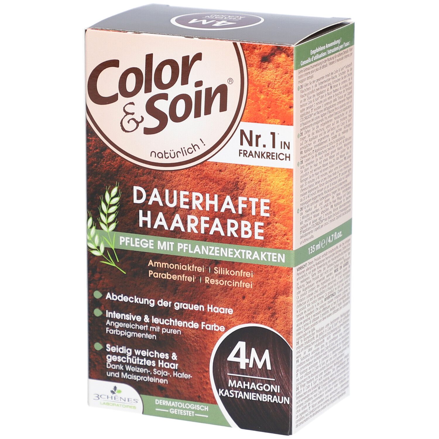 Color & Soin® Dauerhafte Haarfarbe 4M Mahagoni Kastanienbraun