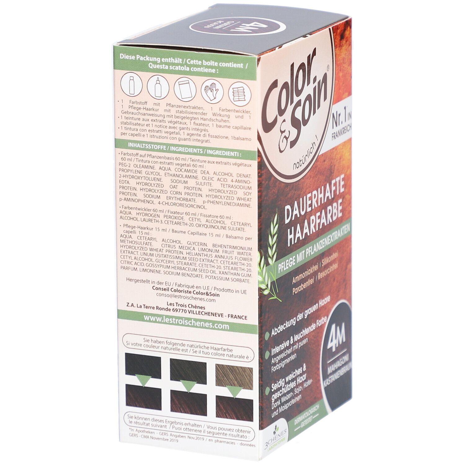 Color & Soin® Dauerhafte Haarfarbe 4M Mahagoni Kastanienbraun