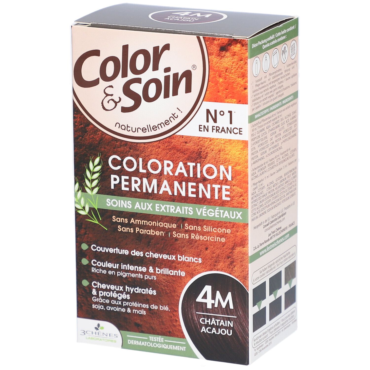Color & Soin® Dauerhafte Haarfarbe 4M Mahagoni Kastanienbraun