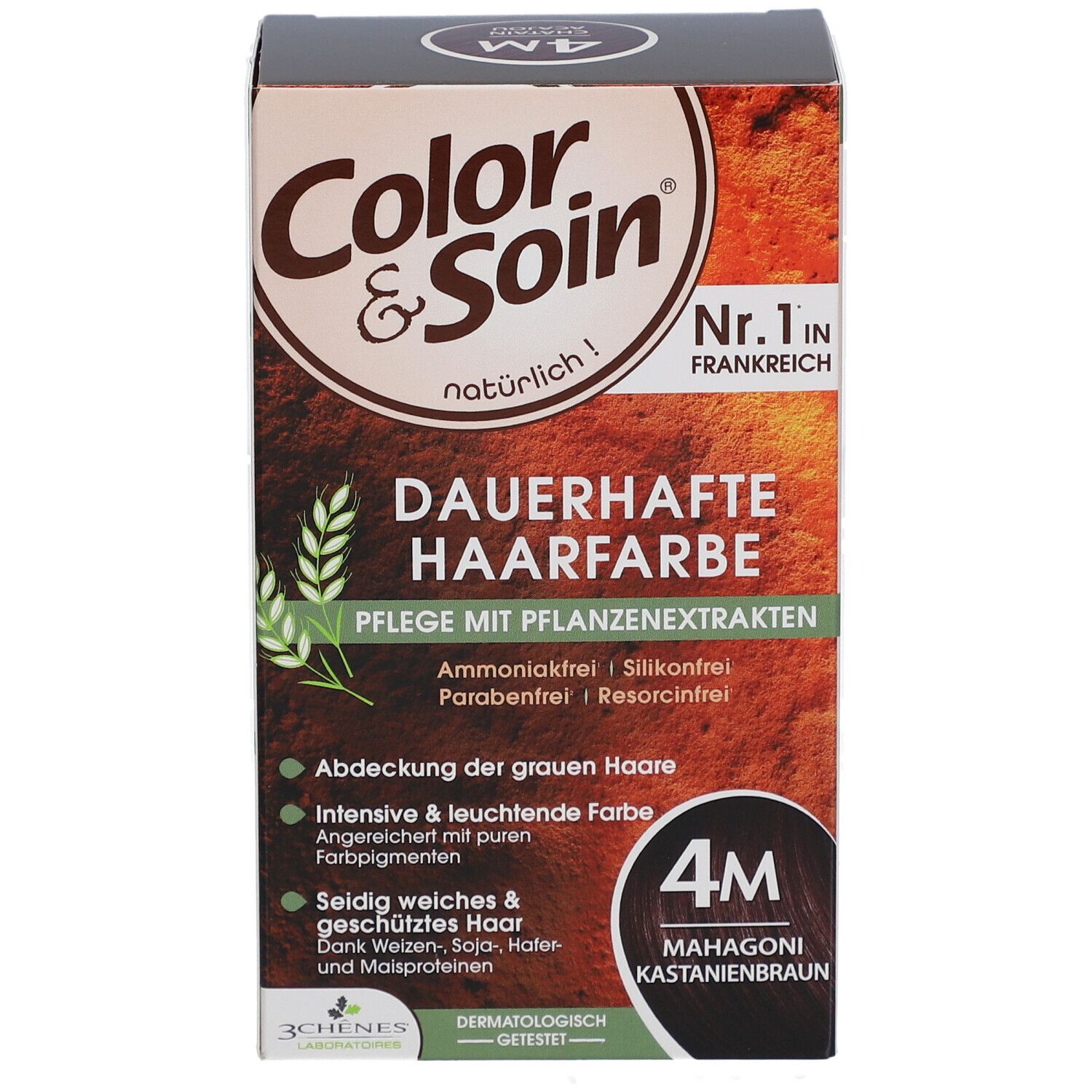 Color & Soin® Dauerhafte Haarfarbe 4M Mahagoni Kastanienbraun