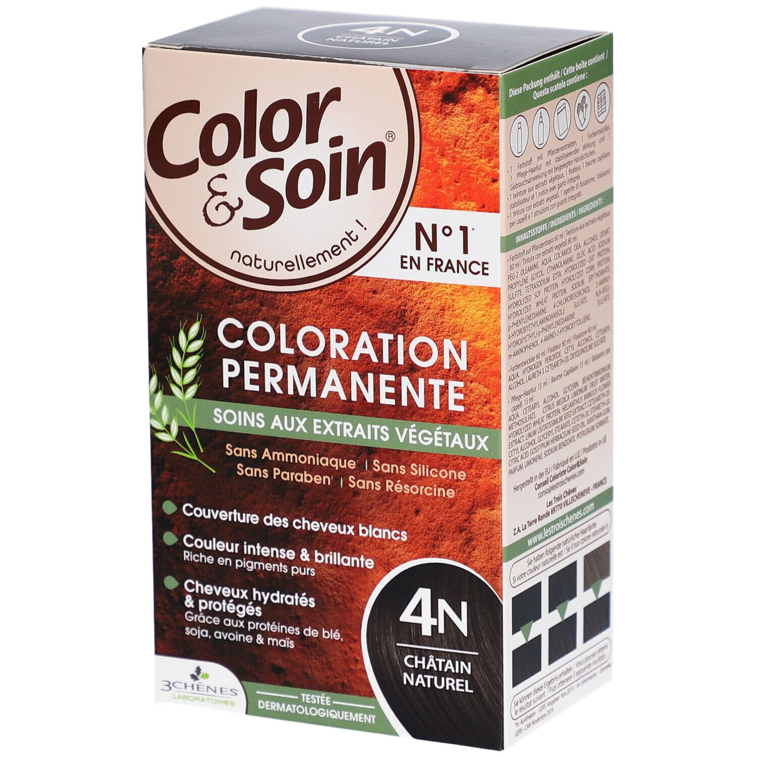 Color & Soin® Dauerhafte Haarfarbe 4N Naturbraun