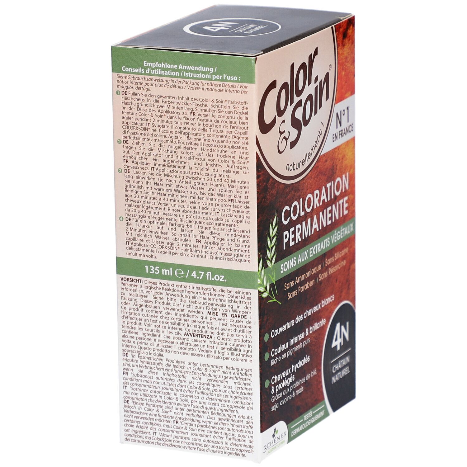 Color & Soin® Dauerhafte Haarfarbe 4N Naturbraun
