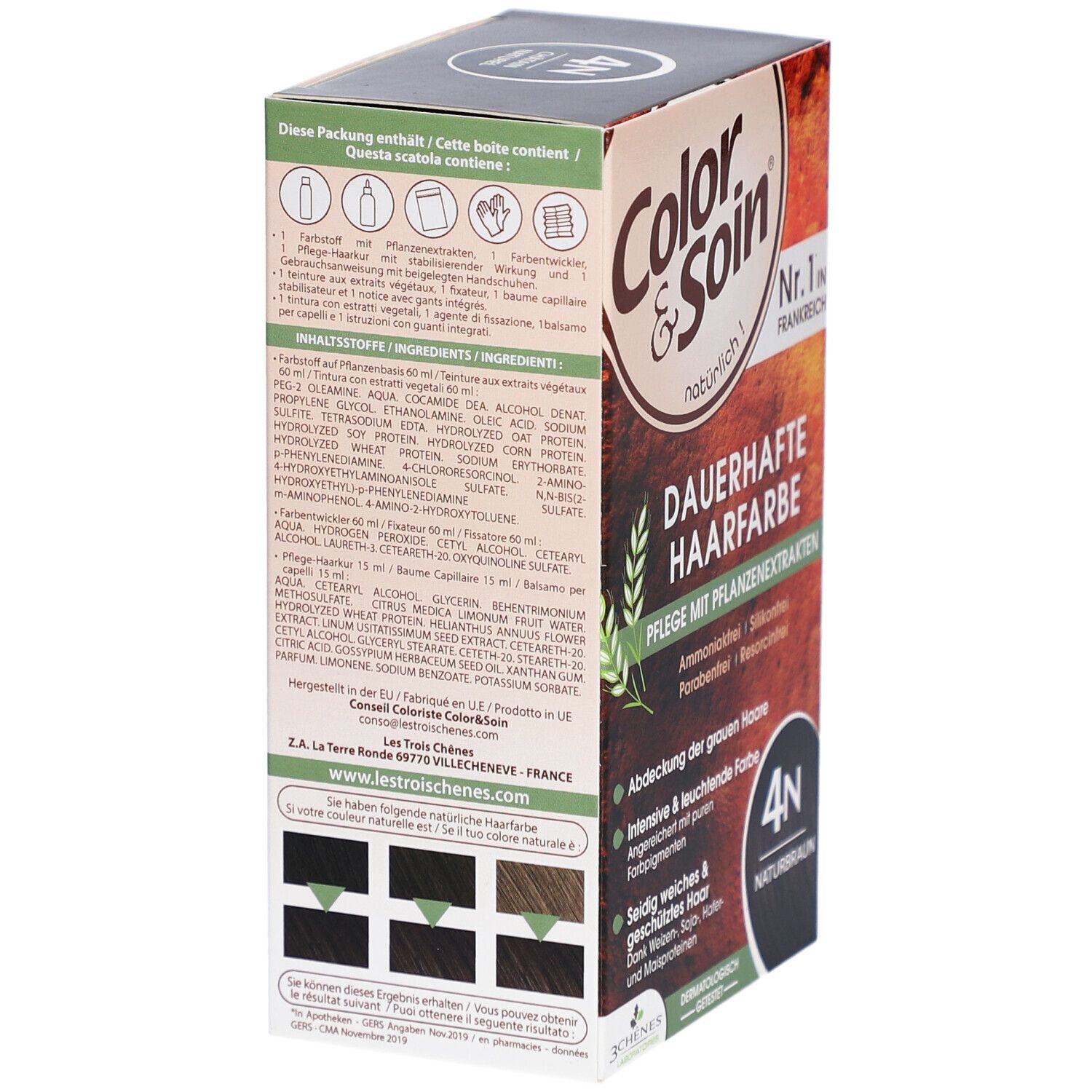 Color & Soin® Dauerhafte Haarfarbe 4N Naturbraun