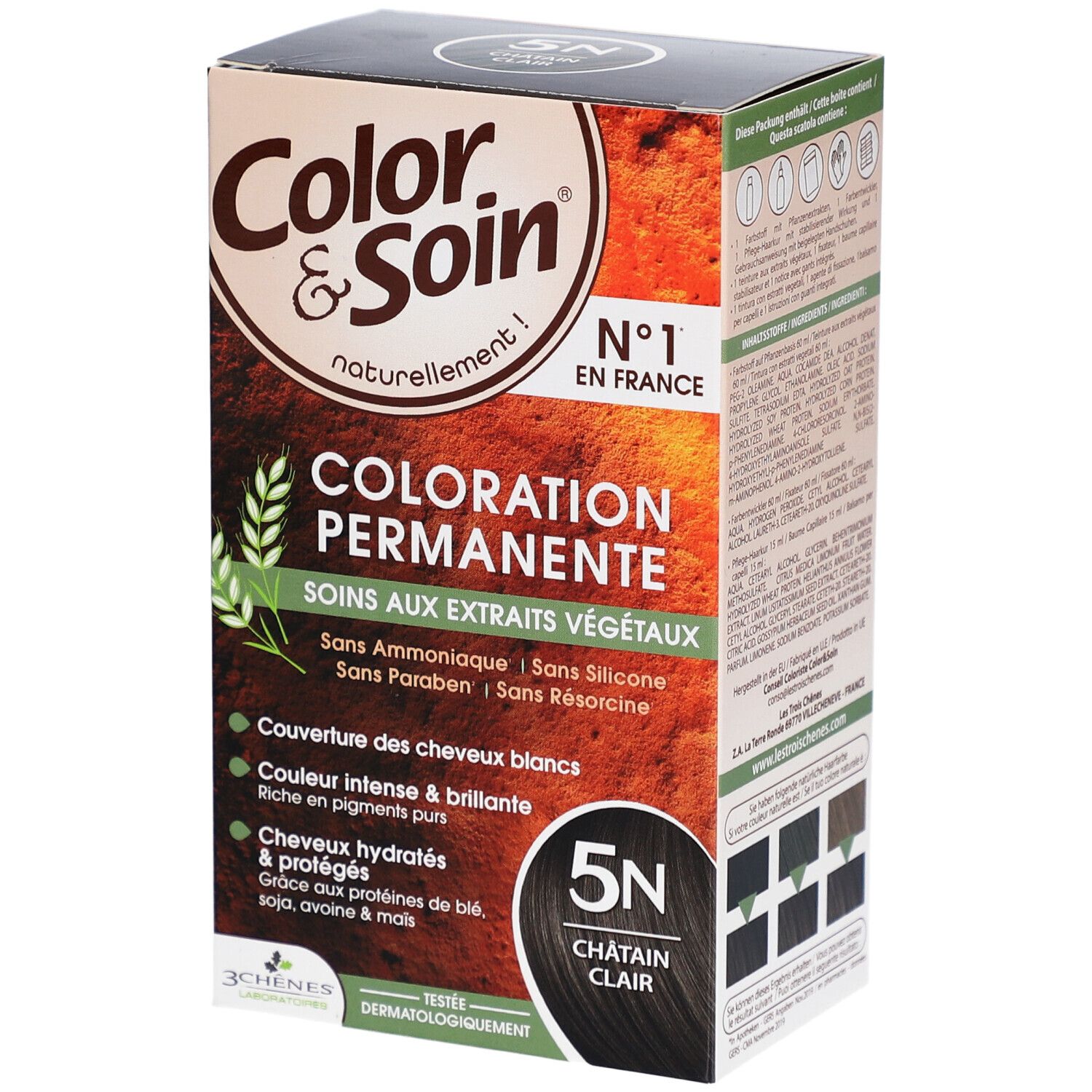 Color & Soin® Coloration permanente 5N Châtain Clair