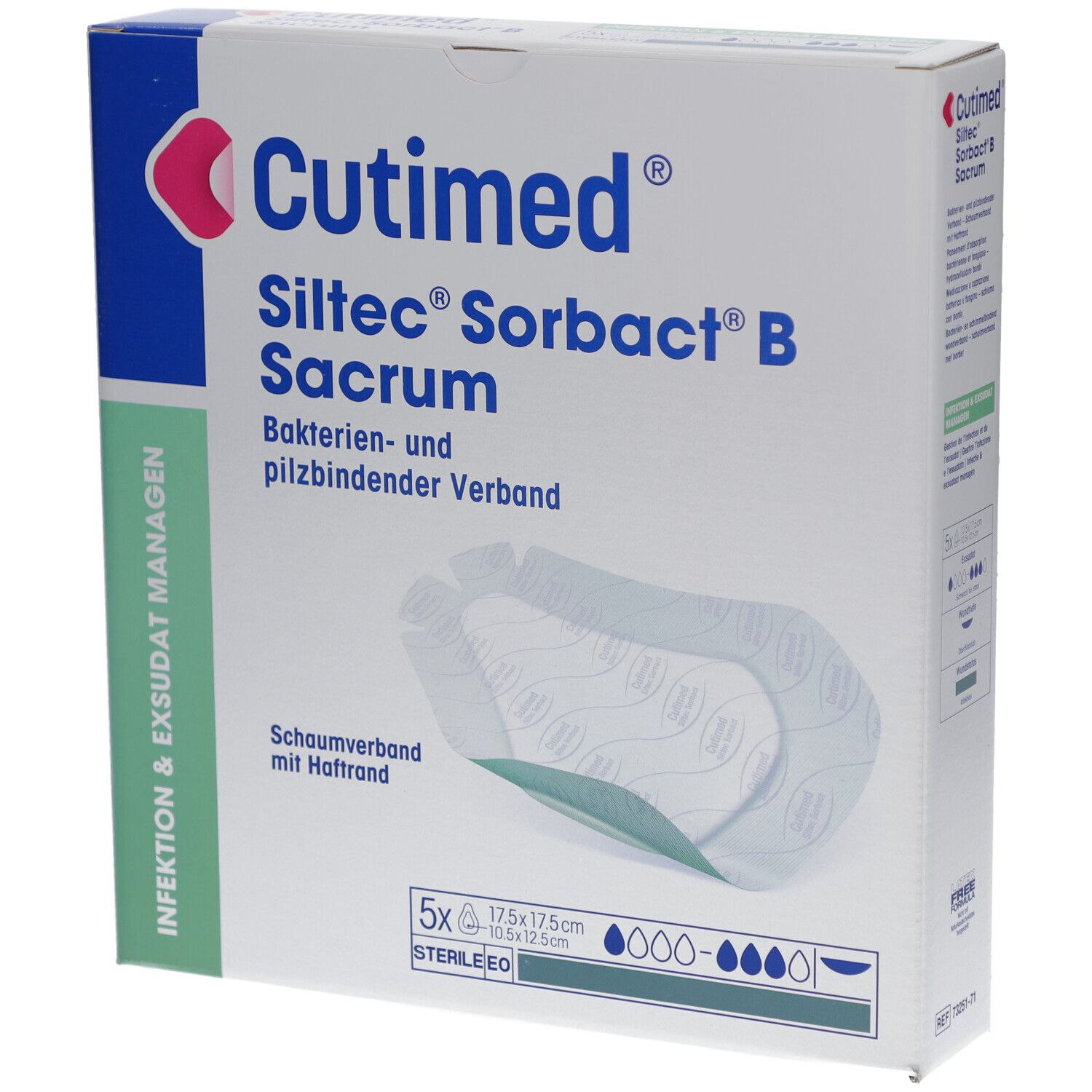 Cutimed® Siltec® Sorbact® B Sacrum 17,5 x 17,5 cm