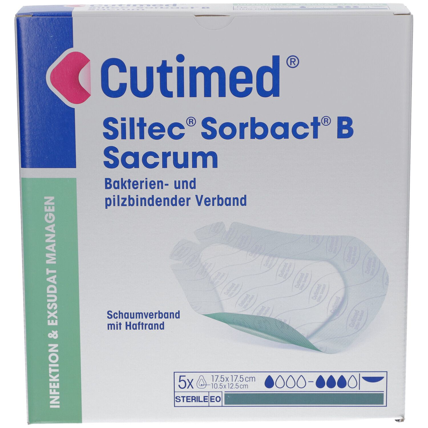 Cutimed® Siltec® Sorbact® B Sacrum 17,5 x 17,5 cm