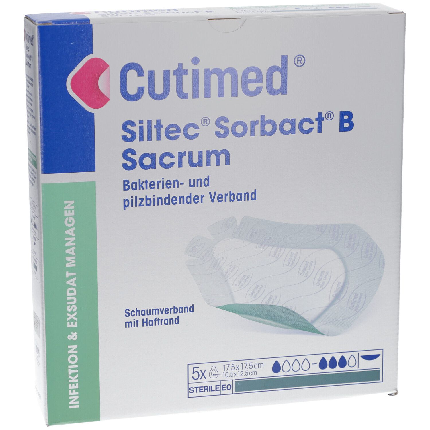 Cutimed® Siltec® Sorbact® B Sacrum 17,5 x 17,5 cm