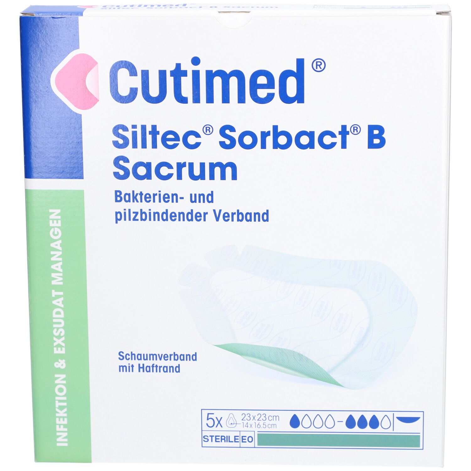 CUTIMED Siltec Sorbact 23 x 23 cm Sacrum