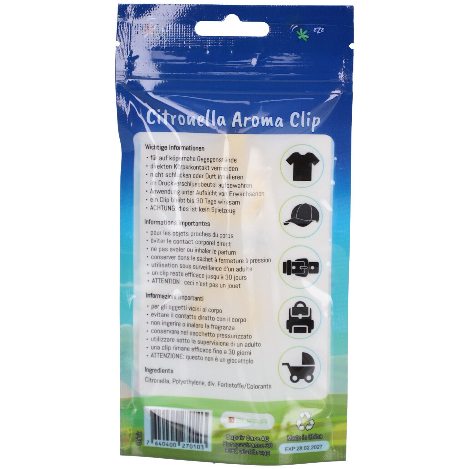 FlyAway® Citronella-Clip Chick Duopack