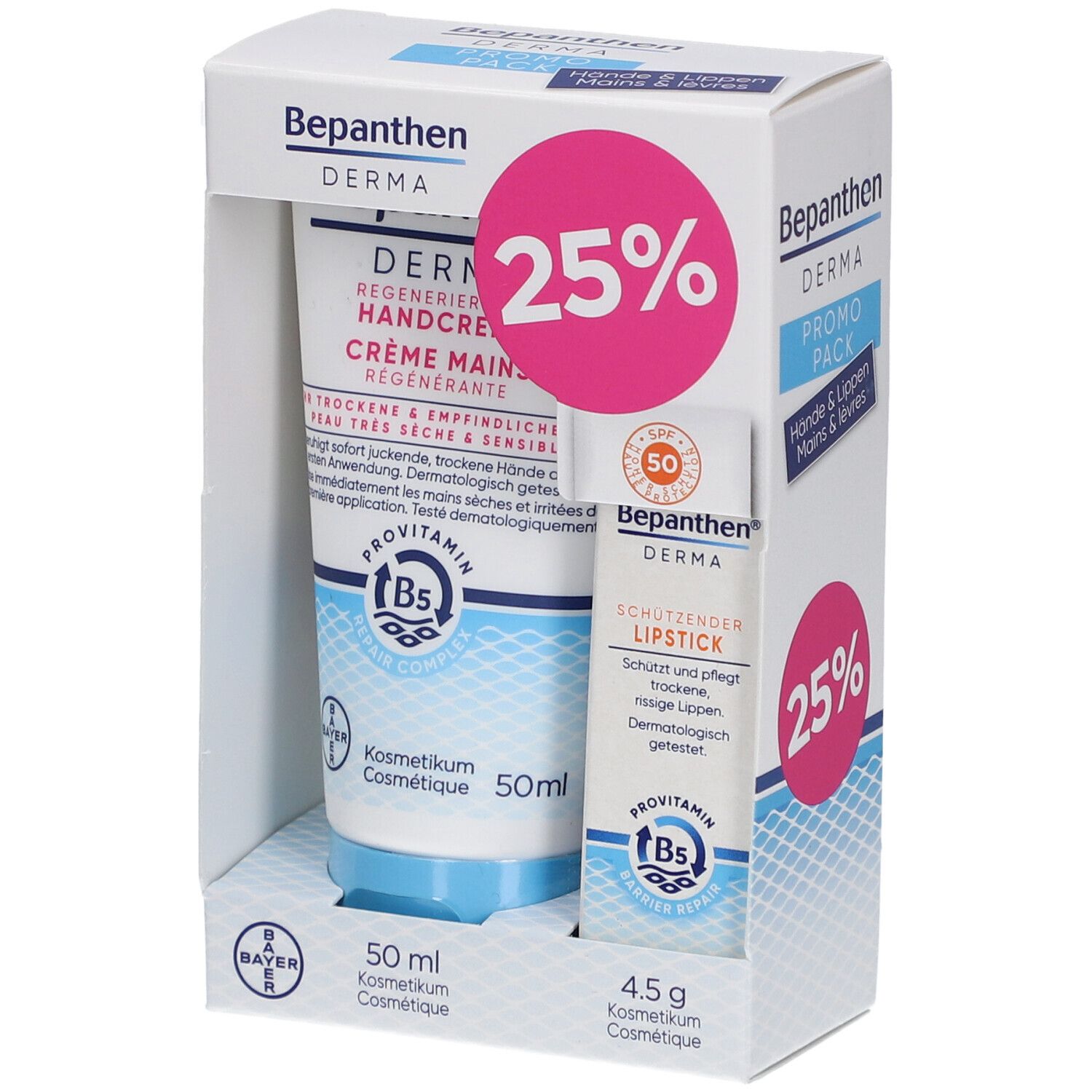Bepanthen® Derma Duo Pack Handcreme & Lipstick mit LSF 50