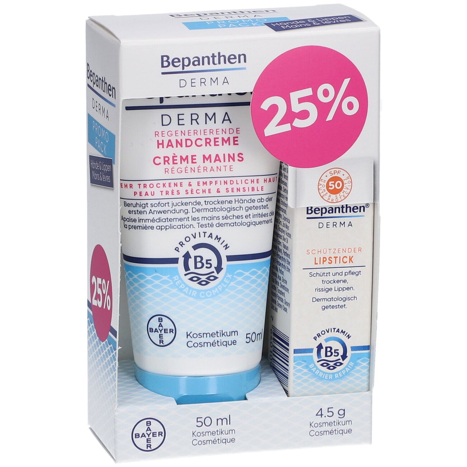 Bepanthen® Derma Duo Pack Handcreme & Lipstick mit LSF 50