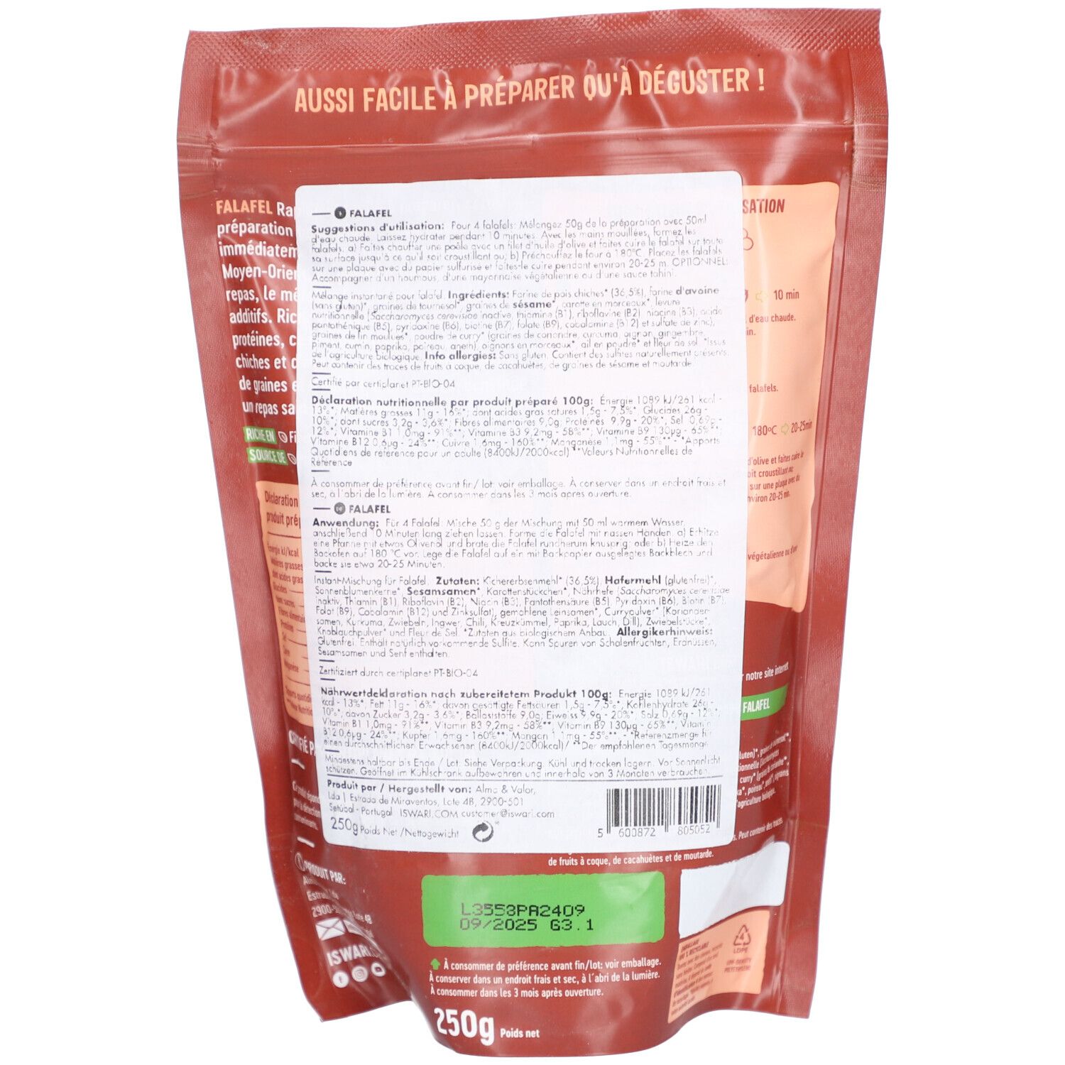 ISWARI Mélange instantané Falafel bio