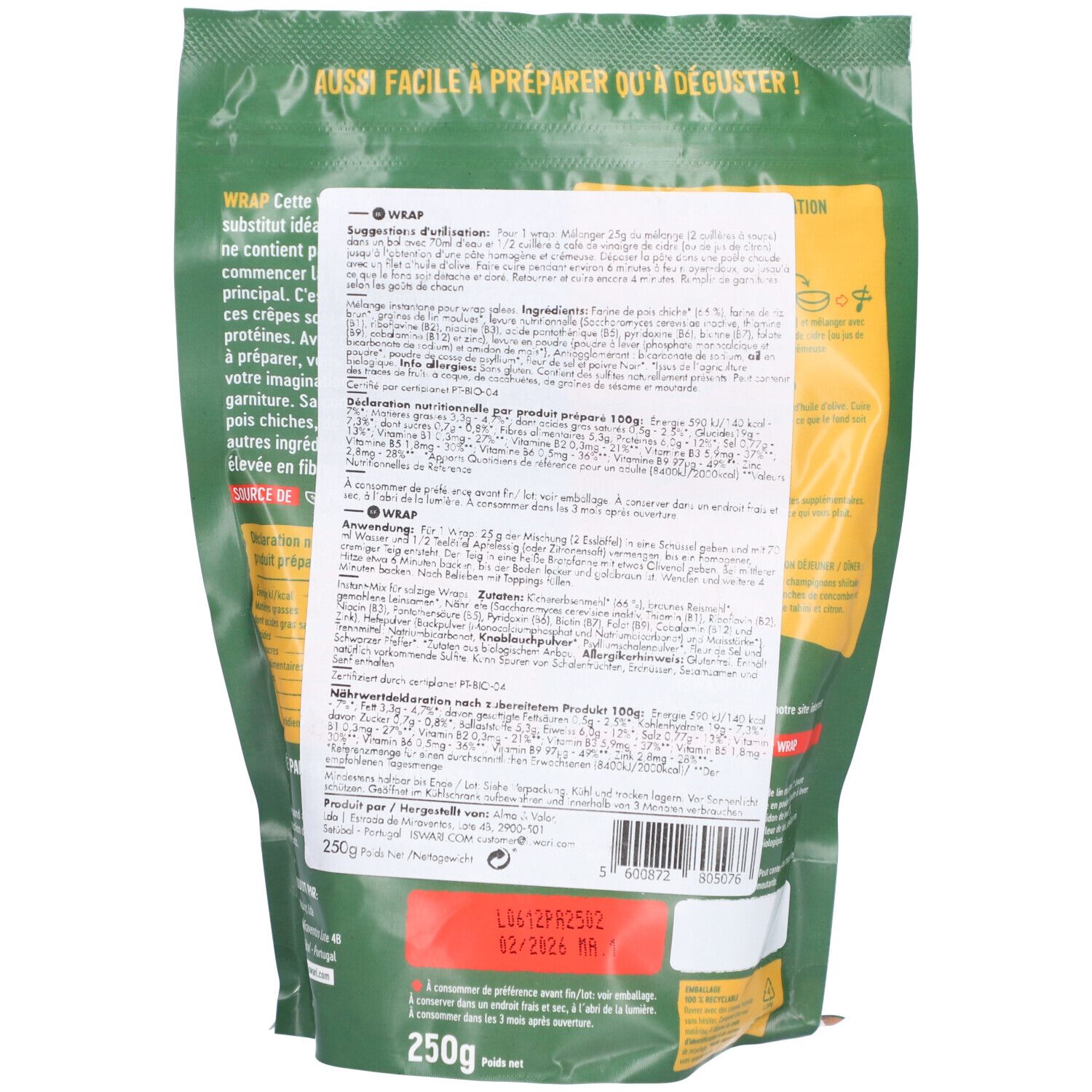 ISWARI Instant-Mix Wrap - Kichererbsenbasis