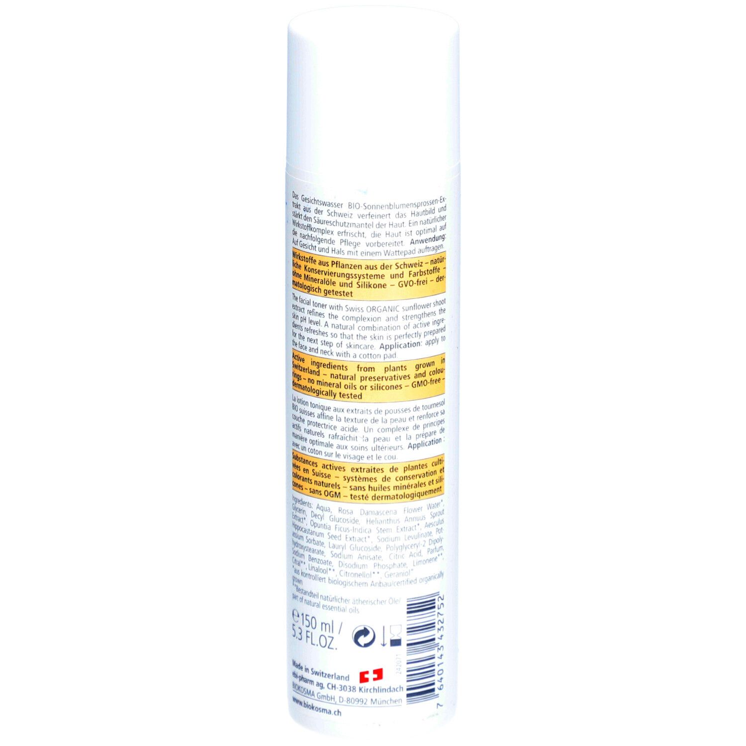 BIOKOSMA Active Tonique Visage Tournesol Bio