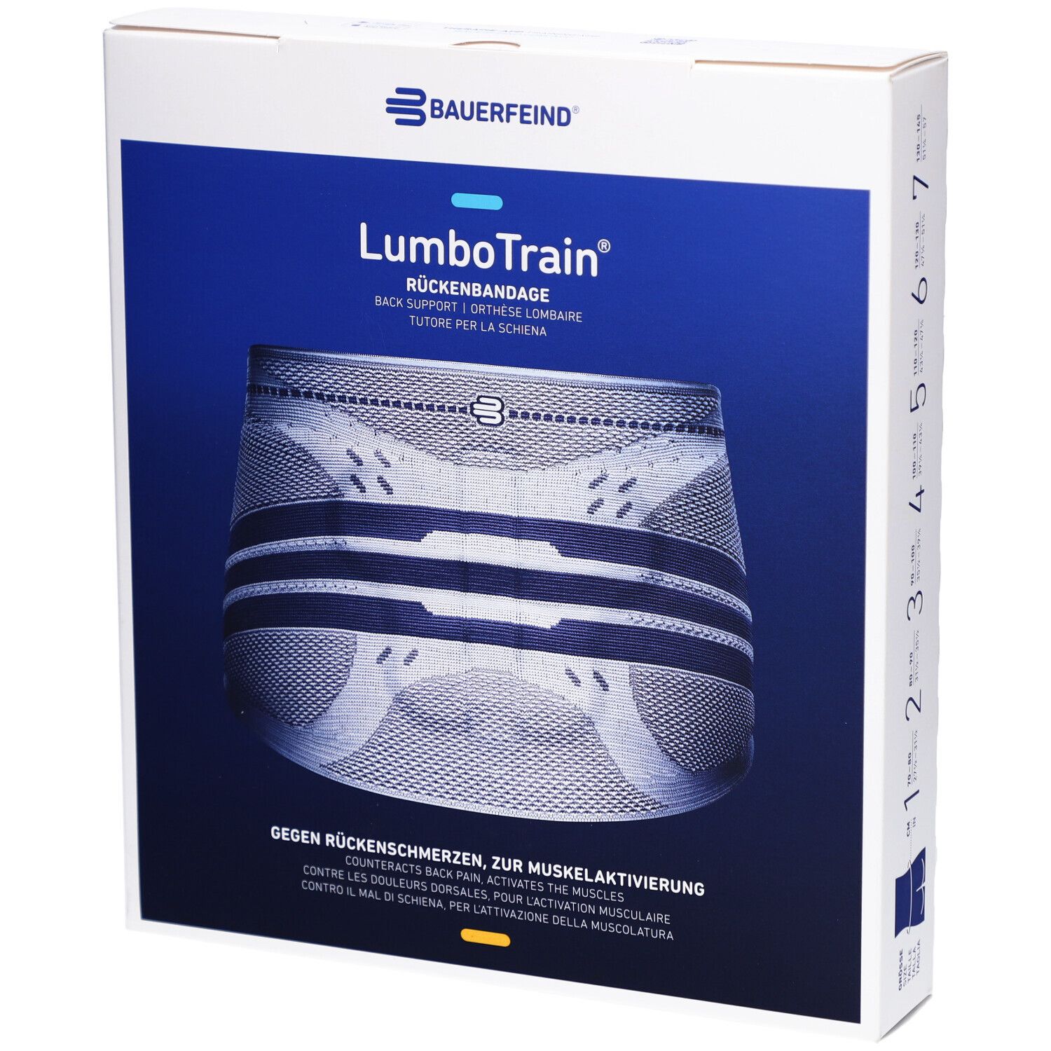 BAUERFEIND® LumboTrain® Bandage pour le dos Straight taille 3 Titan