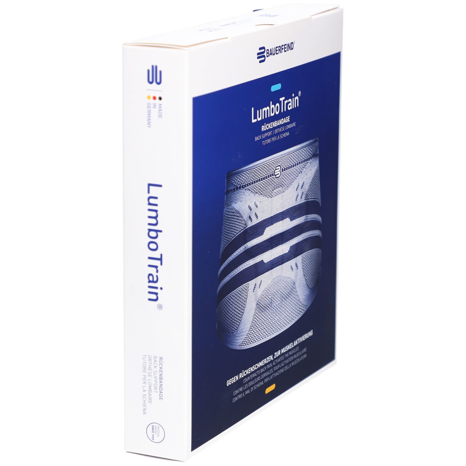 BAUERFEIND® LumboTrain® Rückenbandage Straight Größe 4 Titan