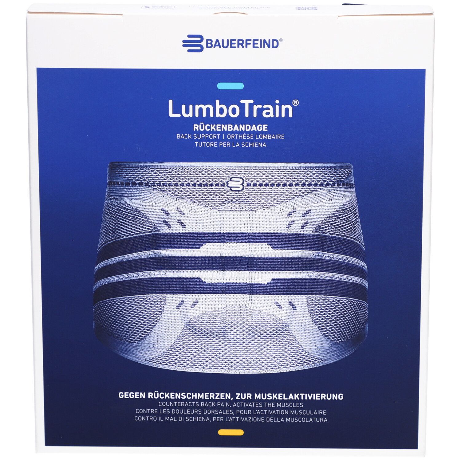 BAUERFEIND® LumboTrain® Rückenbandage Straight Größe 4 Titan