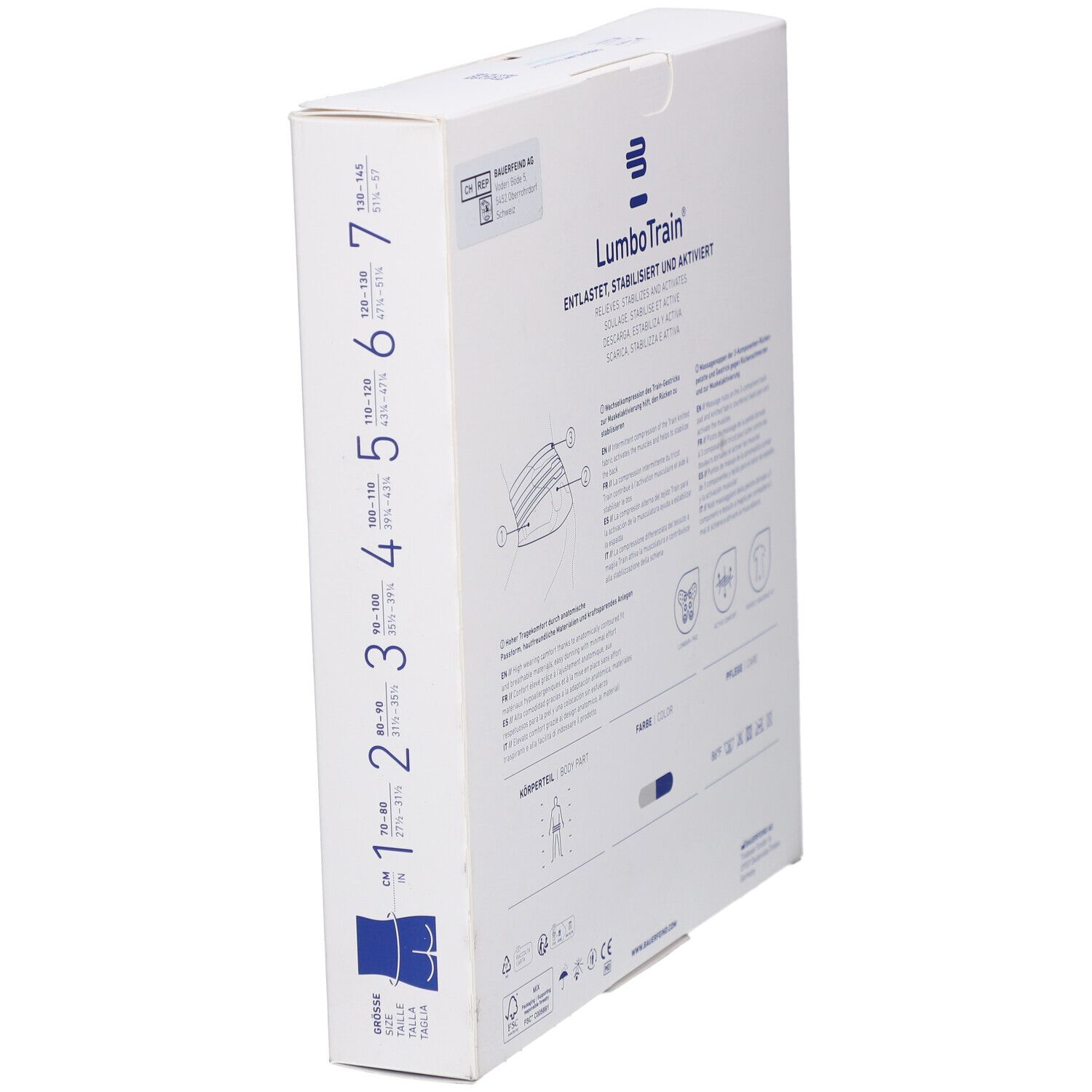 BAUERFEIND® LumboTrain® Rückenbandage Waisted Größe 2 Titan