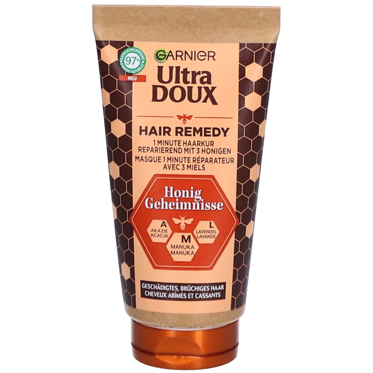 GARNIER Ultra Doux Masque Réparateur 1 Min 3 Miels Cheveux Abîmés