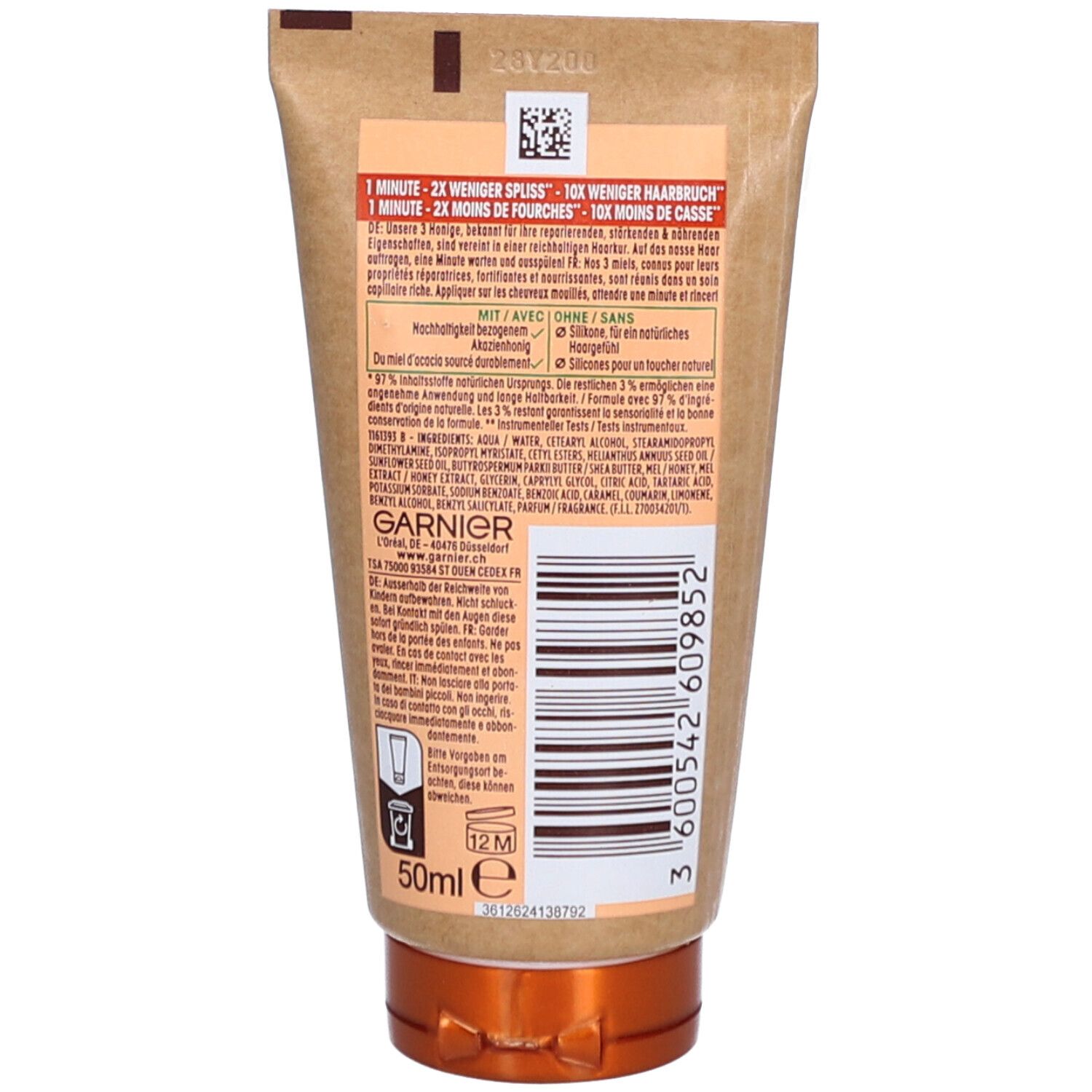 GARNIER Ultra Doux Masque Réparateur 1 Min 3 Miels Cheveux Abîmés
