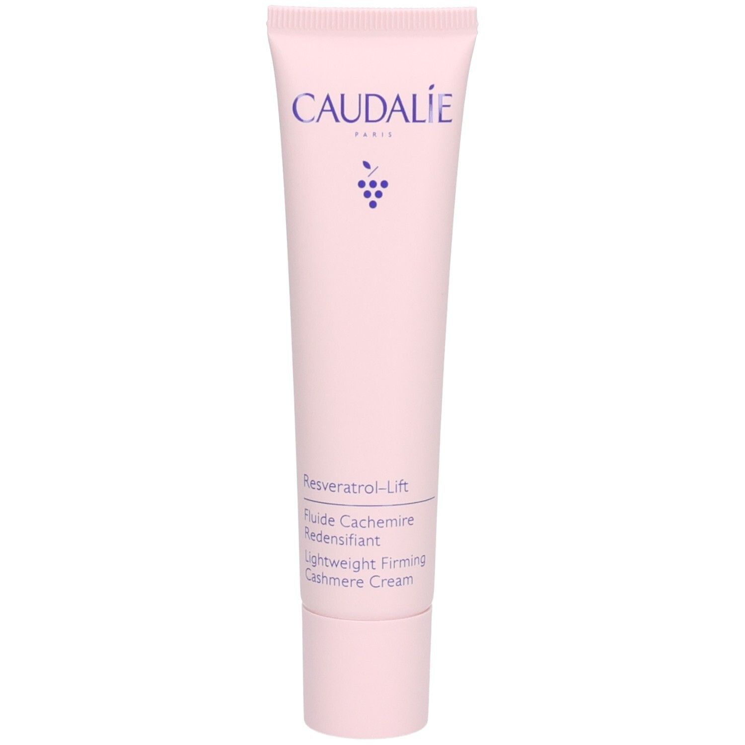 Rückseite der rosa Tube. Text in mehreren Sprachen: Anwendungshinweise, Inhaltsstoffe, Herstellerinformationen.