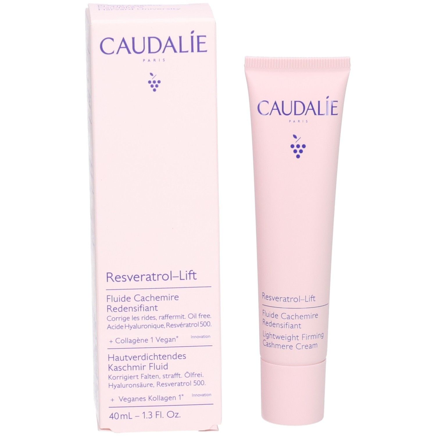 Produktverpackung. Rosa Verpackung mit Caudalie-Logo und Produktnamen. Enthält Produktinformationen.