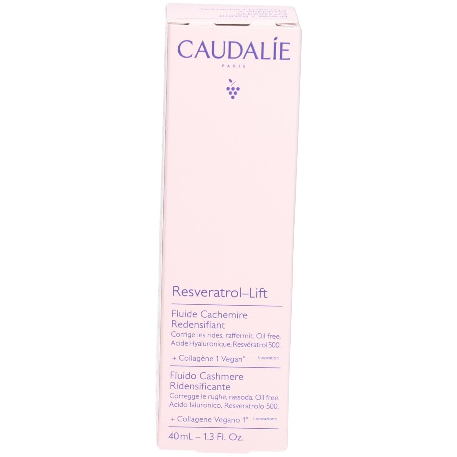 Produktverpackung. Rosa Verpackung mit Caudalie-Logo und Produktnamen. Enthält Produktinformationen.