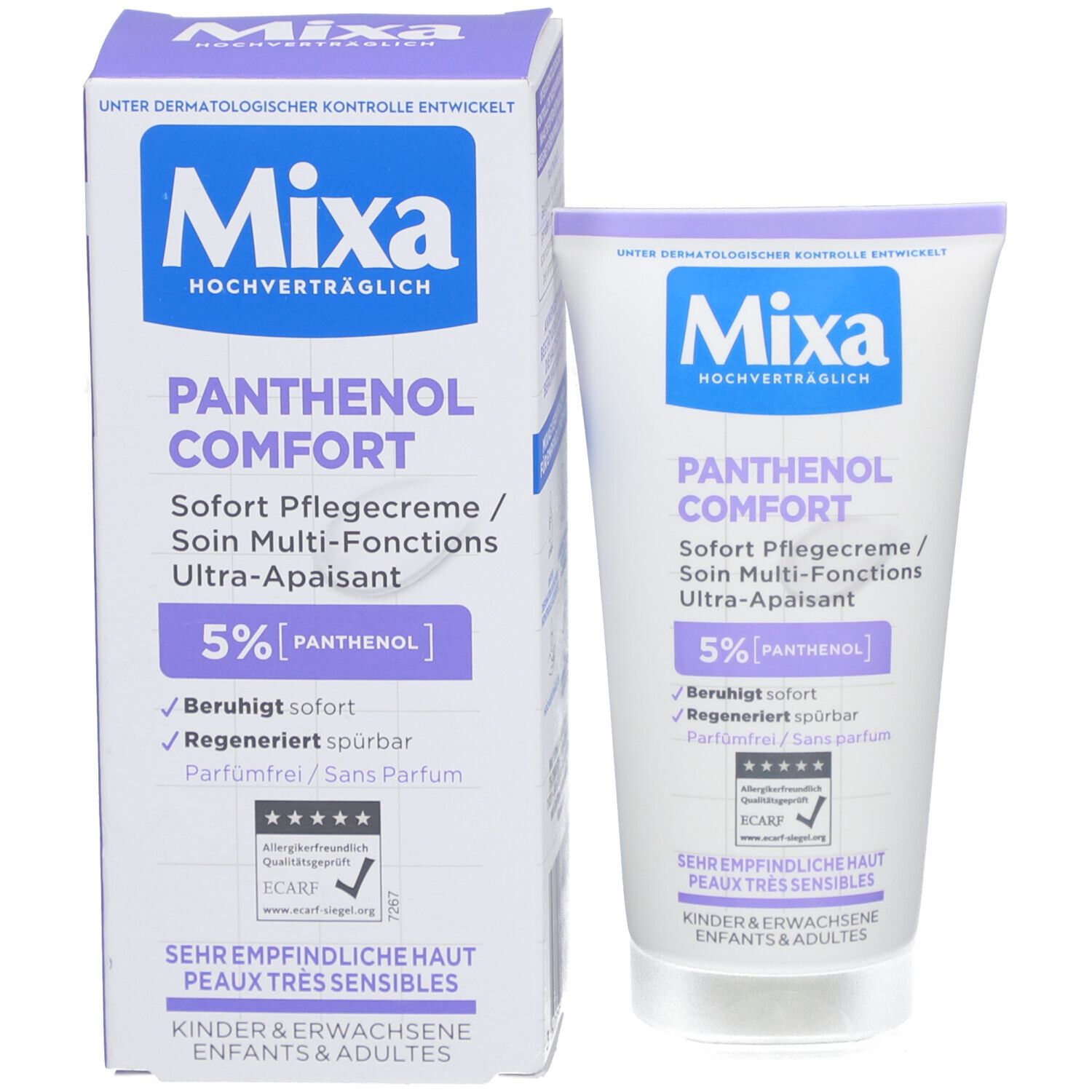 Mixa Soforthilfe-Creme für empfindliche und gereizte Haut, heilende Creme gegen Rötungen