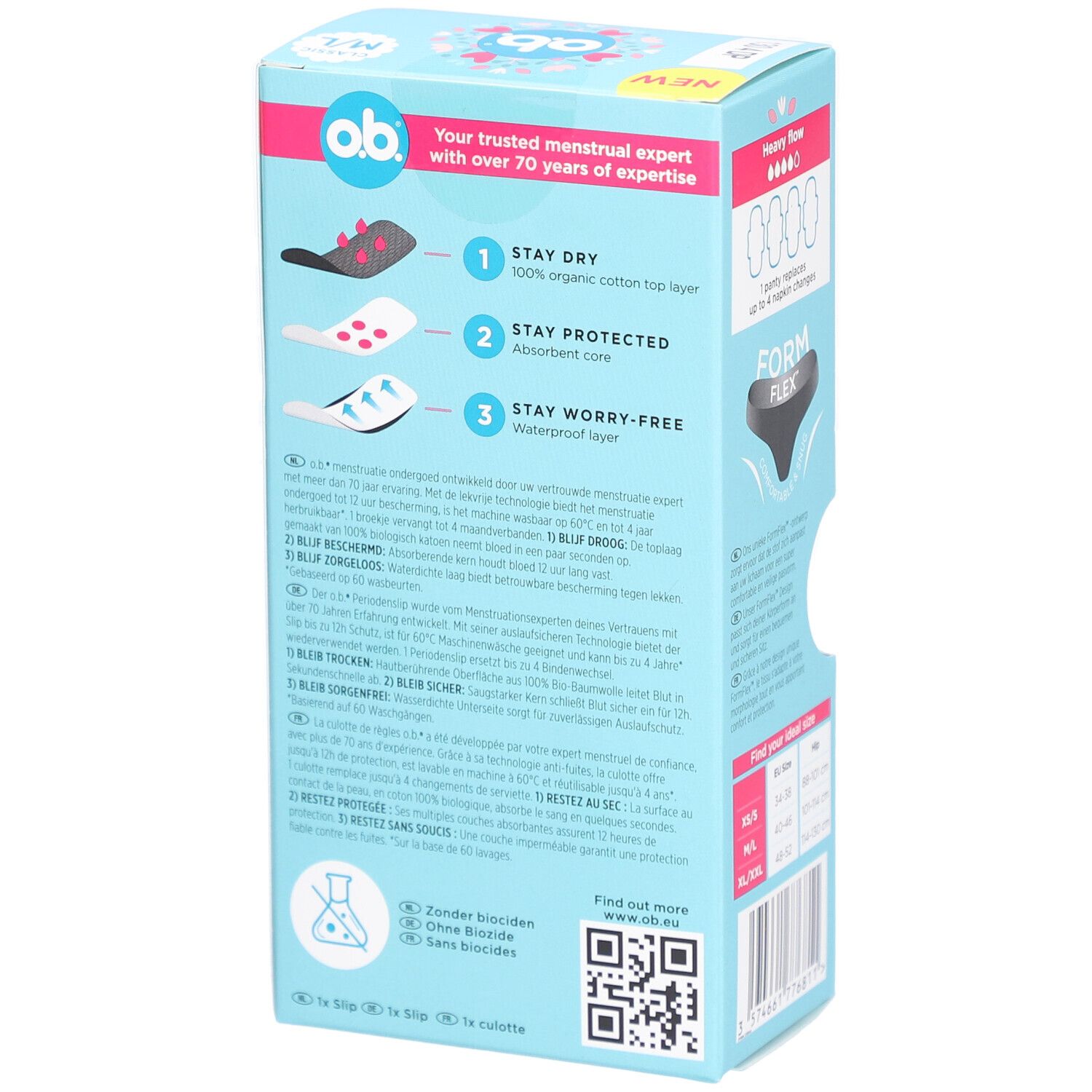 o.b.® Wiederverwendbare Menstruationsunterwäsche M/L