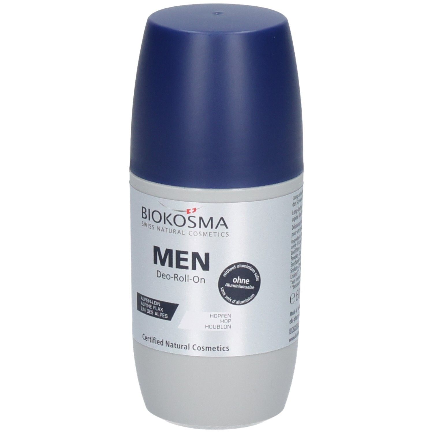 BIOKOSMA MEN Deo-Roll-On lin des Alpes et houblon. Cosmétique naturelle certifiée.