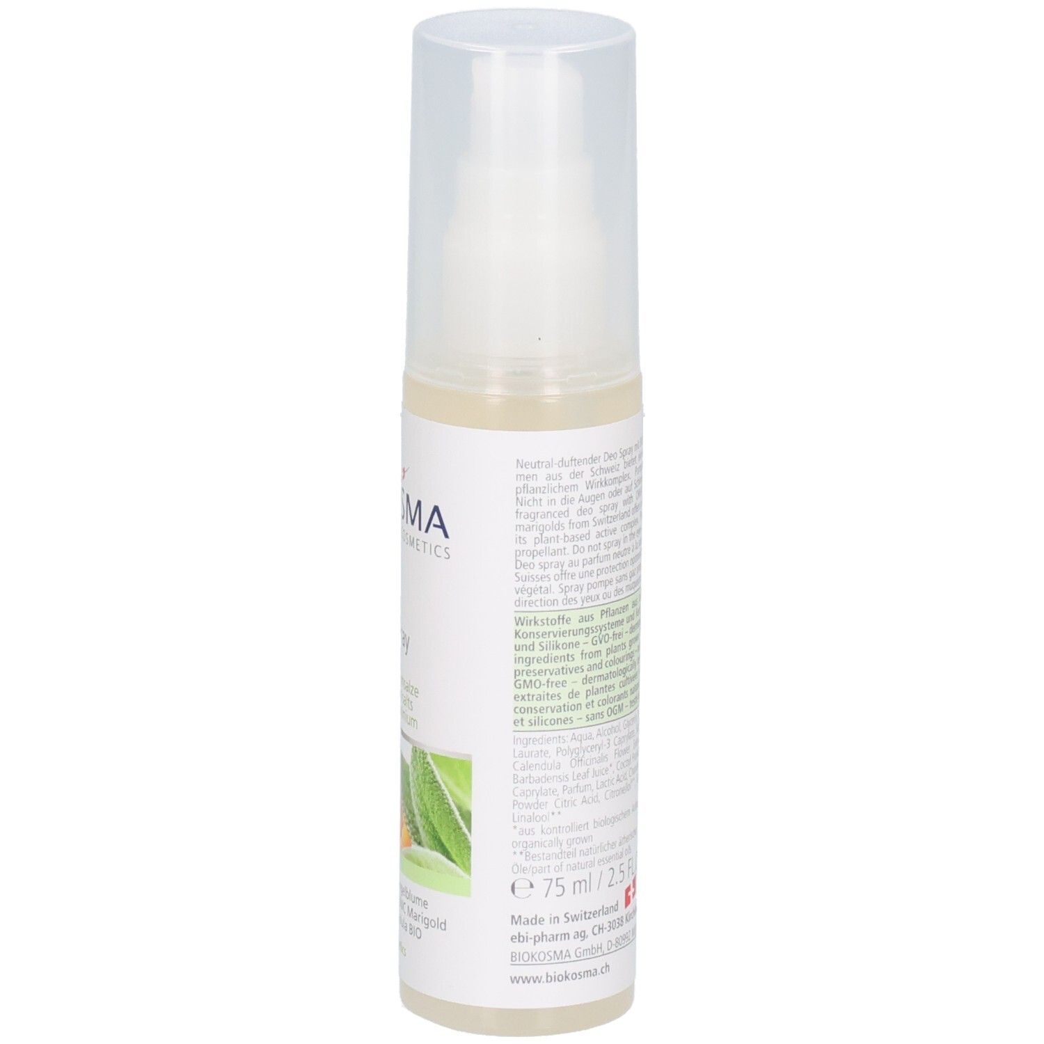 Biotama Kosmetik Flasche mit Pumpspender, 75 ml.