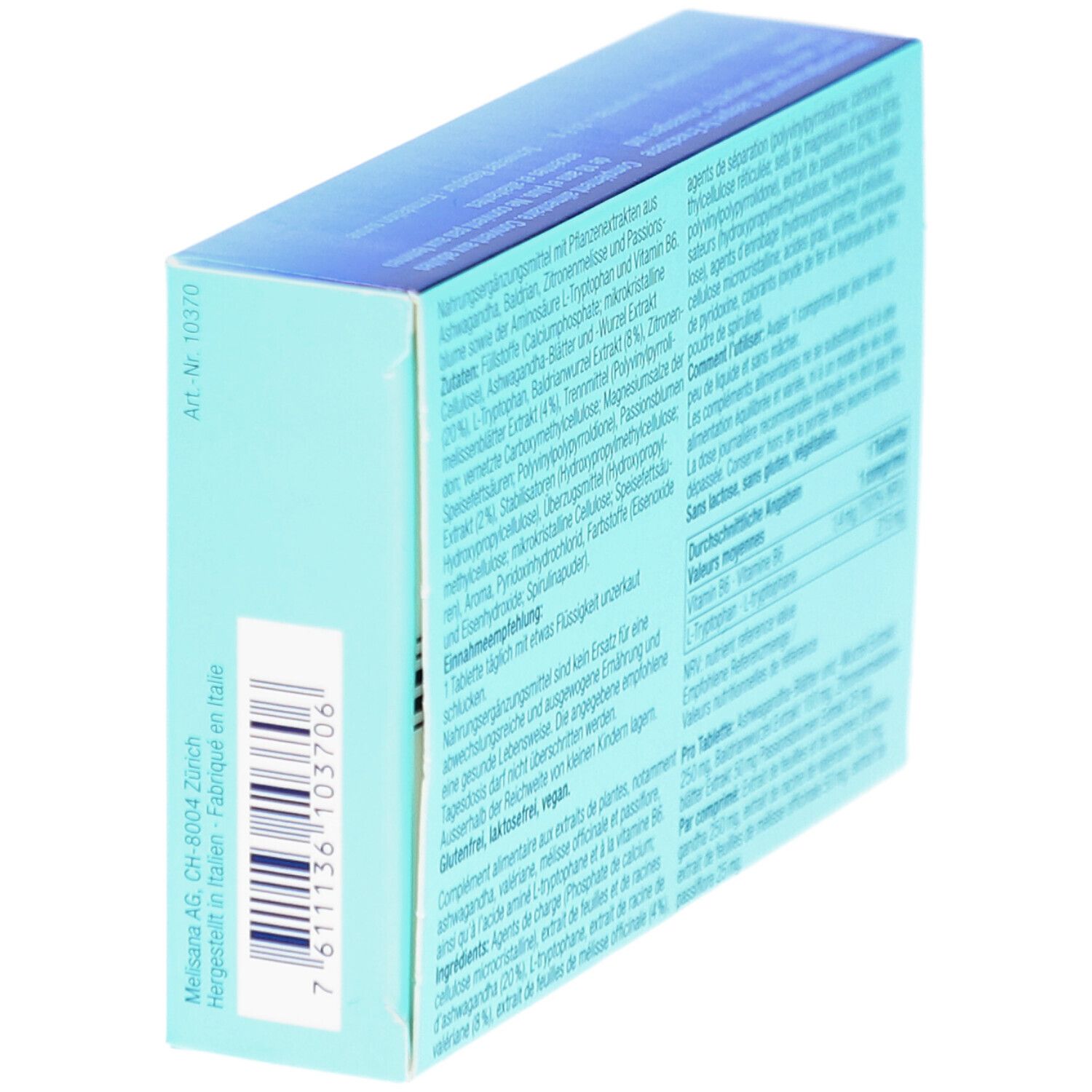 Schachtel OYONO Nacht N Intens, schräg. Text: Inhaltsstoffe, Nährwertangaben. Hergestellt in Italien. Art. Nr. 103706.