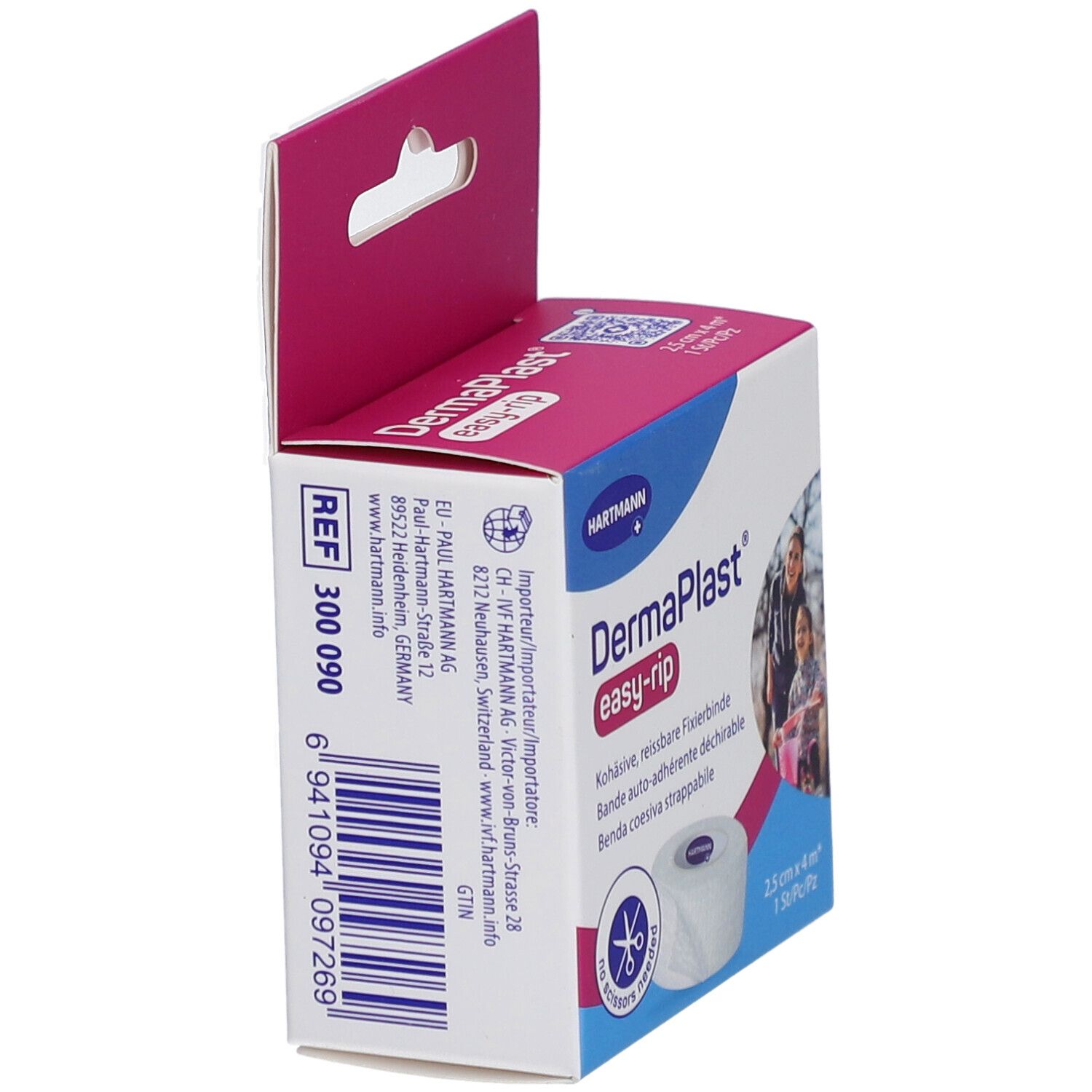 HARTMANN DermaPlast® easy-rip Abreißbare Selbstklebebinde 2,5 cm x 4 m