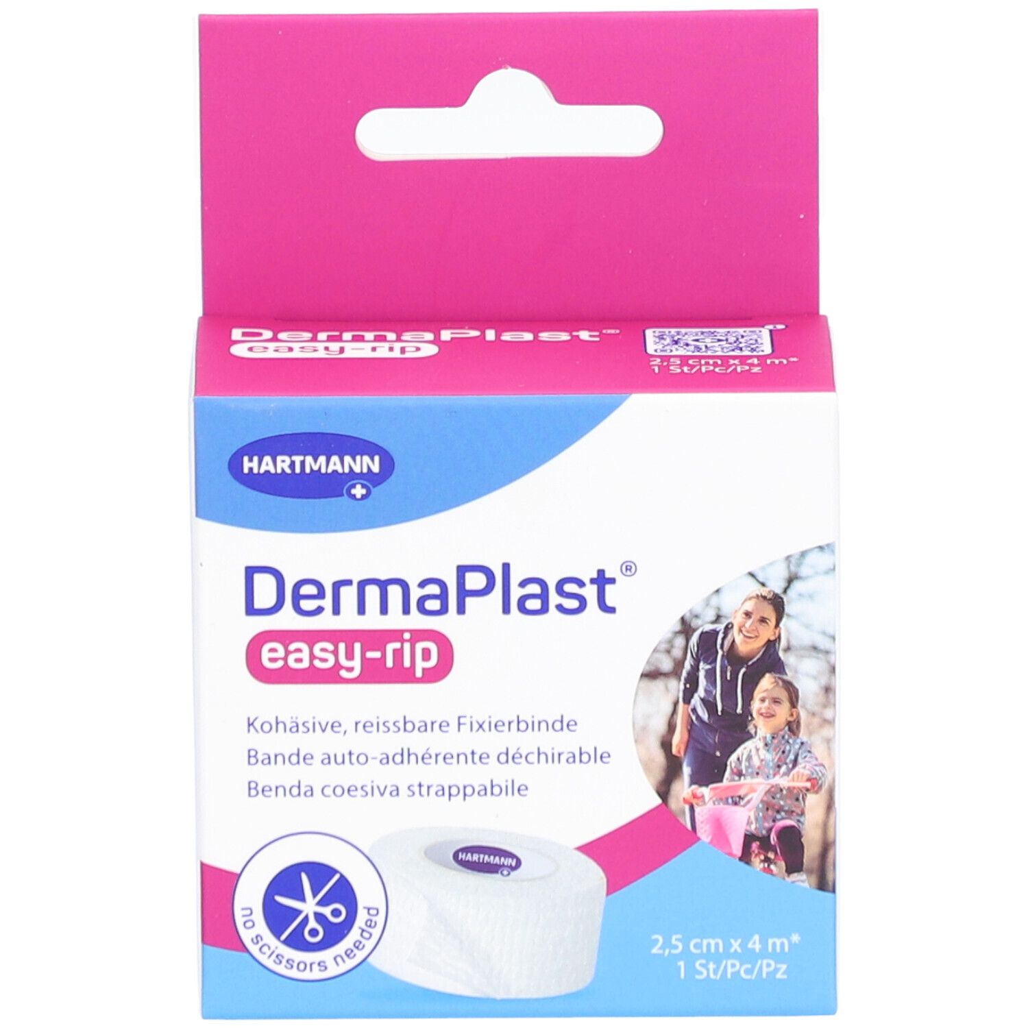 HARTMANN DermaPlast® easy-rip Abreißbare Selbstklebebinde 2,5 cm x 4 m