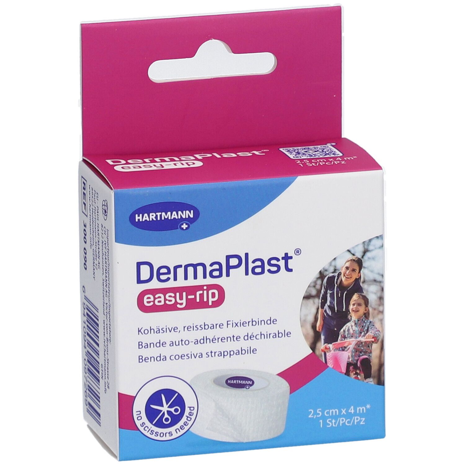 HARTMANN DermaPlast® easy-rip Abreißbare Selbstklebebinde 2,5 cm x 4 m