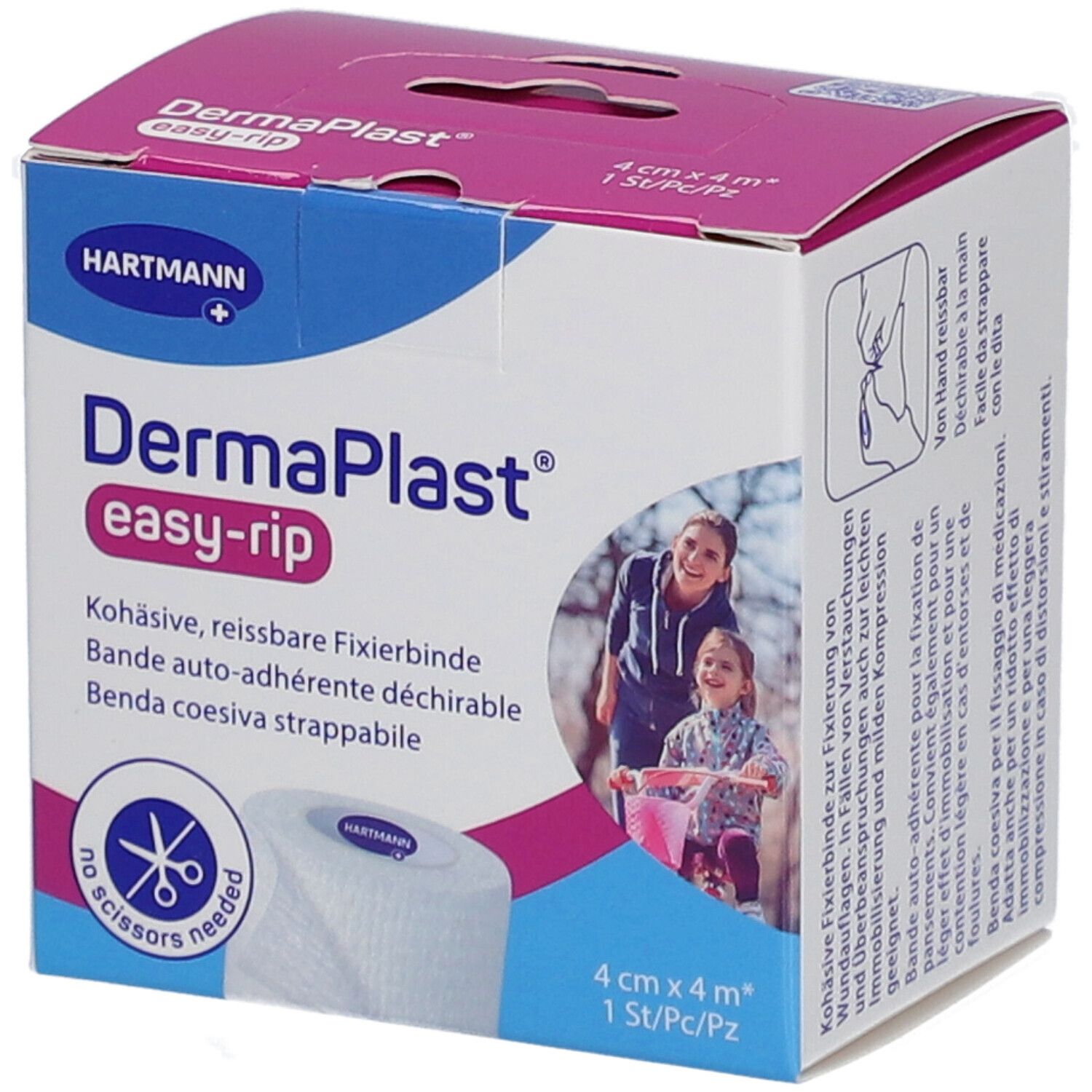 HARTMANN DermaPlast® easy-rip Abreissbare Selbstklebebinde 4 cm x 4 m