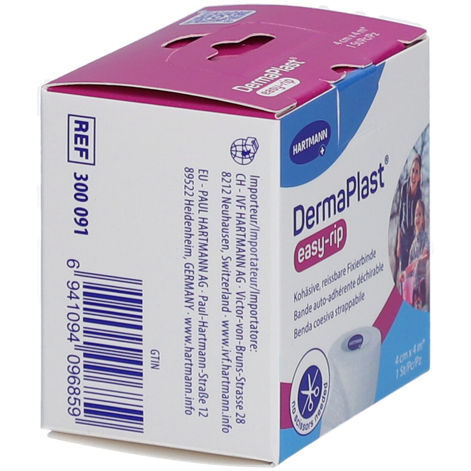 HARTMANN DermaPlast® easy-rip Abreissbare Selbstklebebinde 4 cm x 4 m