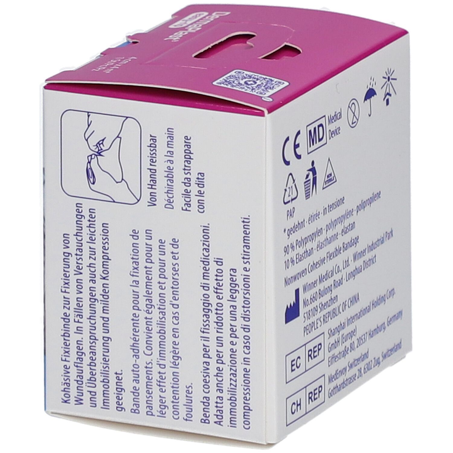 HARTMANN DermaPlast® easy-rip Abreissbare Selbstklebebinde 4 cm x 4 m