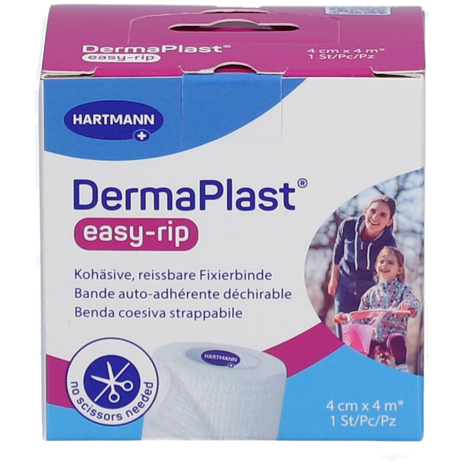 HARTMANN DermaPlast® easy-rip Abreissbare Selbstklebebinde 4 cm x 4 m