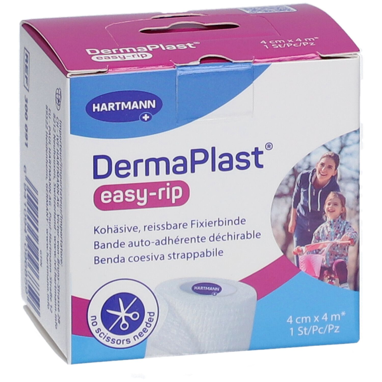HARTMANN DermaPlast® easy-rip Abreissbare Selbstklebebinde 4 cm x 4 m